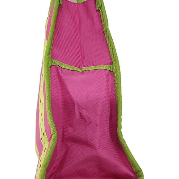 Mww Market Nwot Pink/Lime Green Small Bag, "Born to Shop" - Picture 3 of 6
